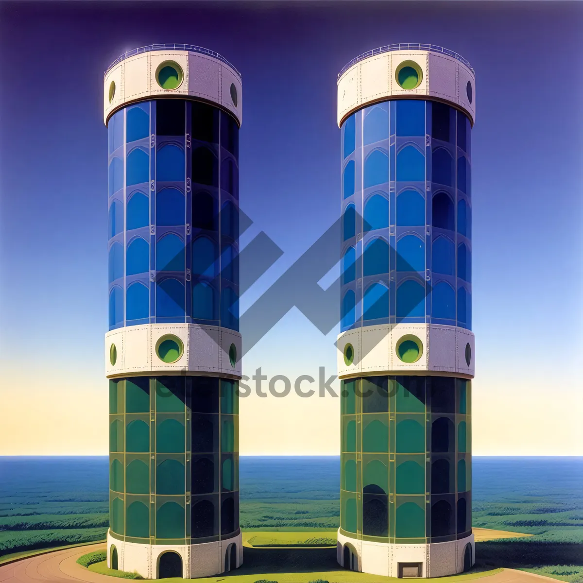 Picture of Coastal Beacon: Majestic Tower overlooking City Skyline