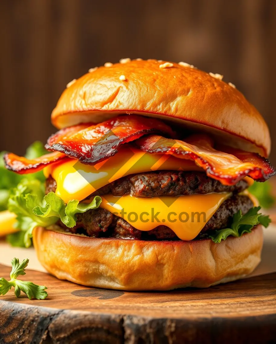 Picture of Grilled Cheeseburger with Tomato and Lettuce