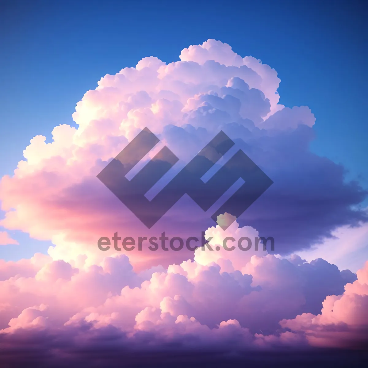 Picture of Vibrant Summer Sky with Fluffy Cumulus Clouds