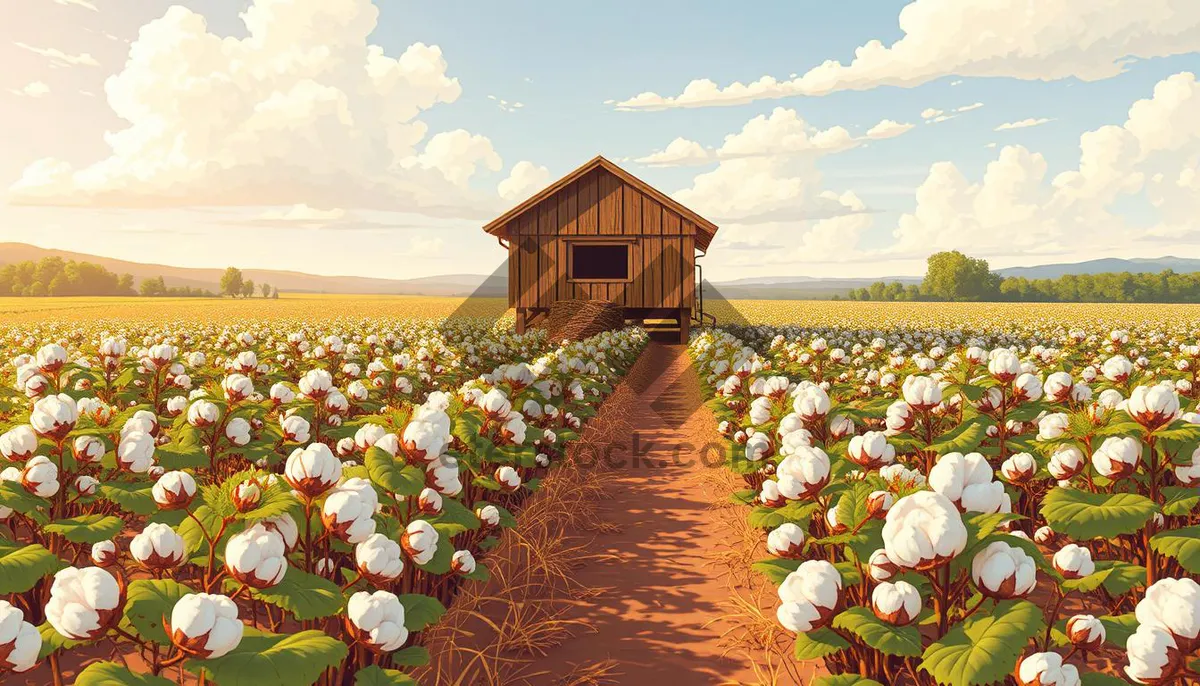 Picture of Temple in the Countryside with Beautiful Flowers