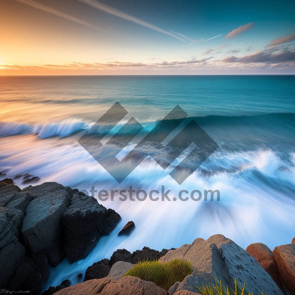 Picture of Sunset over Paradise Bay, a tropical beach getaway
