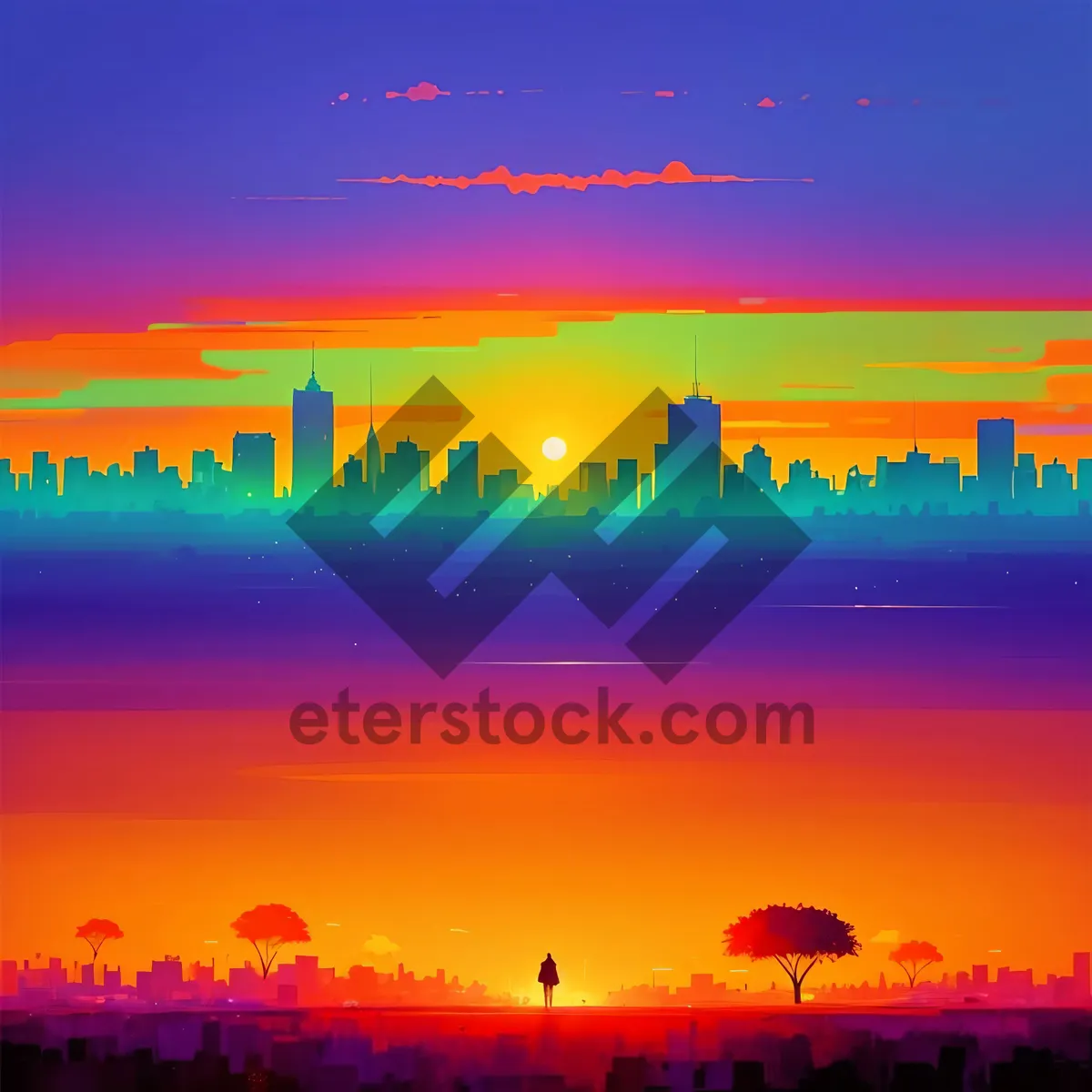 Picture of Golden Sunset over the Ocean