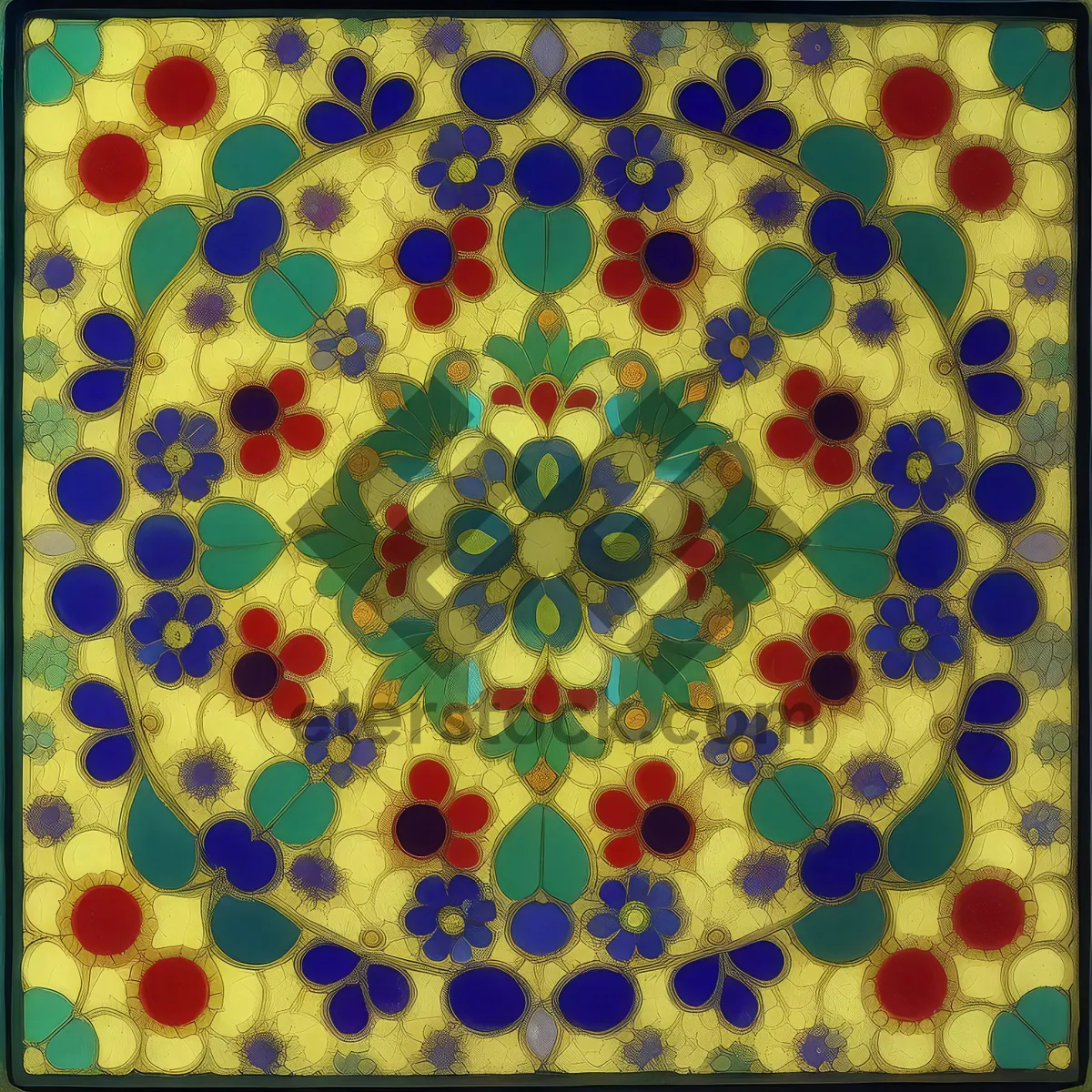 Picture of Colorful Arabesque Tile Tray - Artistic Geometric Design