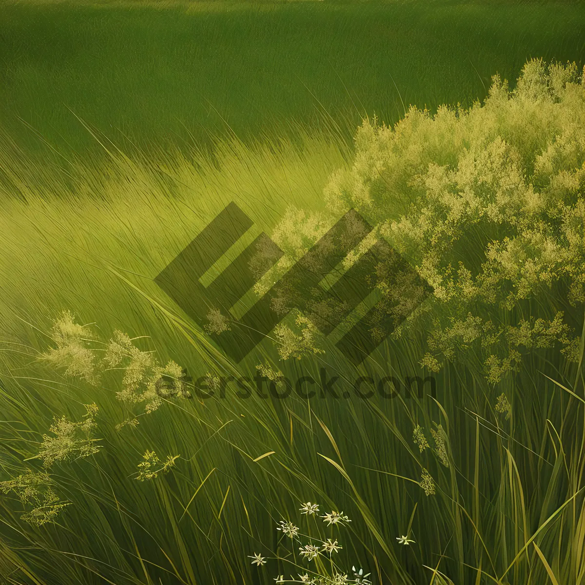 Picture of Sunny Sky with Clouds over Rural Meadow