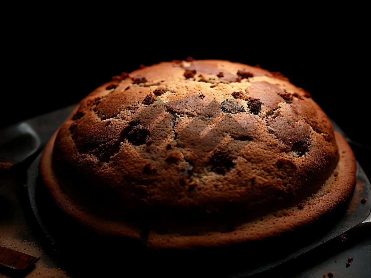 Picture of Delicious chocolate chip muffin, fresh and sweet