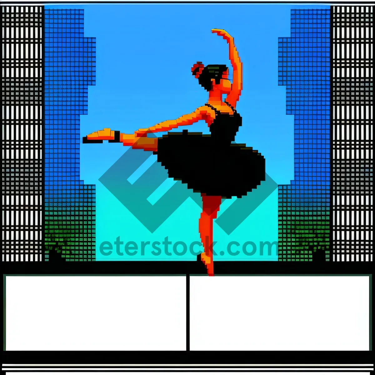 Picture of Silhouette of a Joyful Male Dancer Jumping on Trampoline