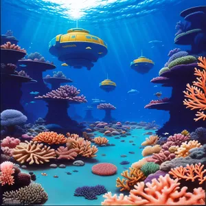 Vibrant Coral Reef Teeming with Colorful Marine Life