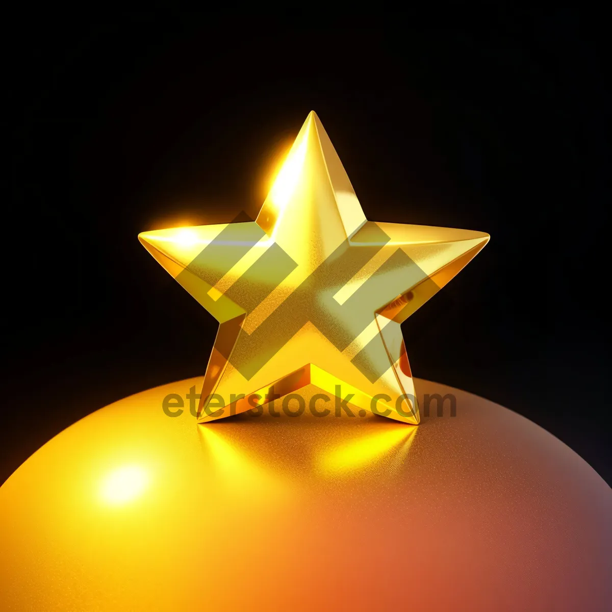 Picture of 3D Star Symbol on Pyramid Design