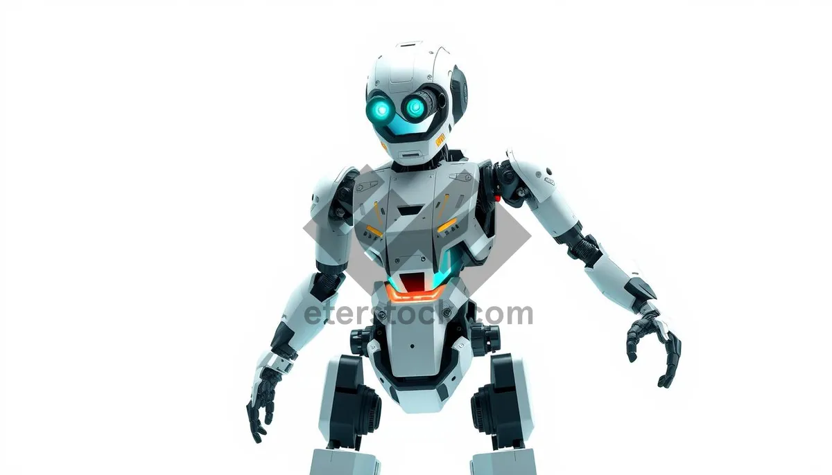 Picture of Futuristic Cartoon Robot Character in Modern 3D Technology