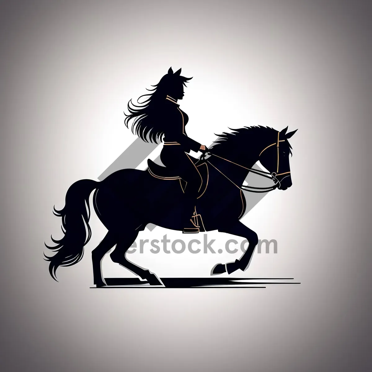Picture of Dancing Equestrian Silhouette: Person Enjoying Action-Packed Recreation