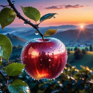 Vibrant Red Delicious Apple on Festive Winter Display