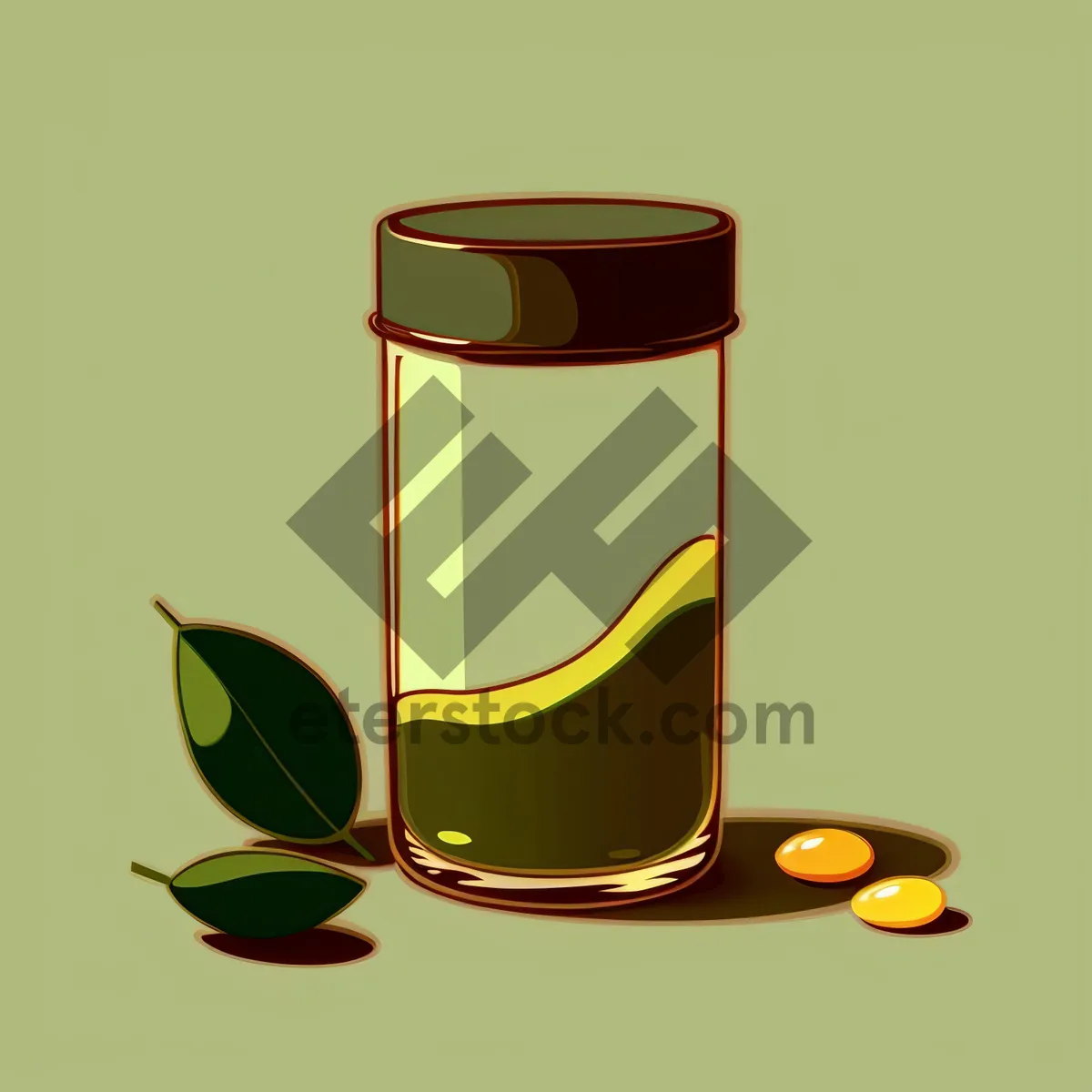 Picture of Golden Liquid in Transparent Glass Cup