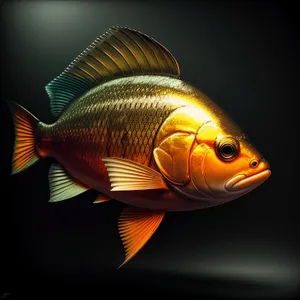 Gorgeous Goldfish Swimming in Aquarium Bowl