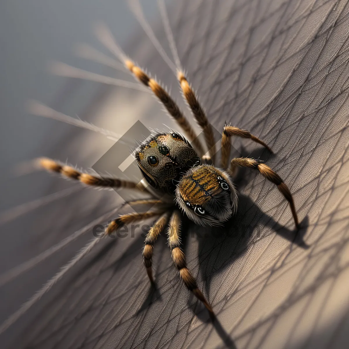 Picture of Black and Gold Arachnid in Garden Web