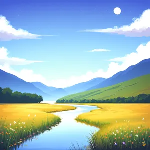Serene Sunset over Sparkling Lake