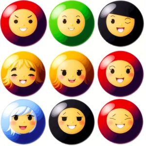 Fun Cartoon Forum Icon Set with Happy Child Character