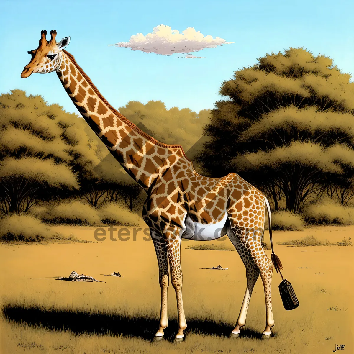 Picture of Majestic Giraffe in South African Safari