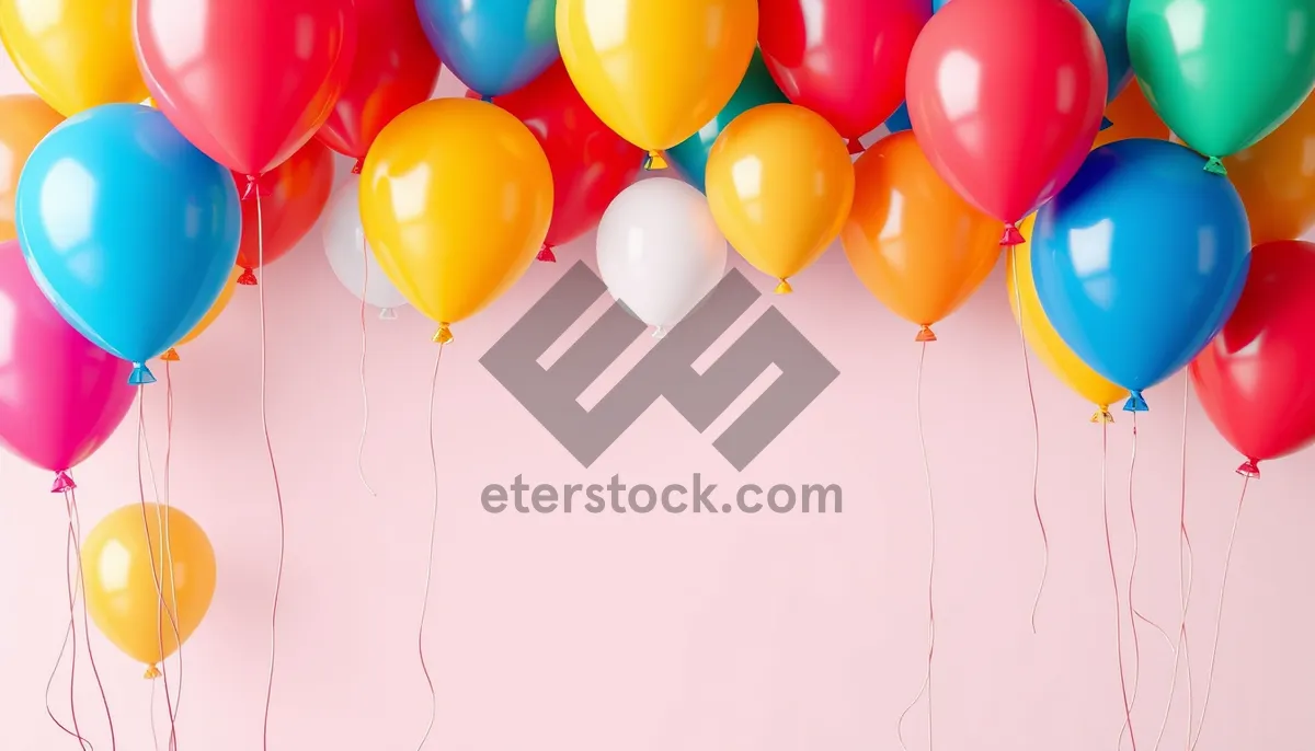 Picture of Colorful balloon bouquet for festive celebration.