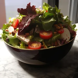 Fresh and Healthy Vegetable Salad with Delicious Dressing