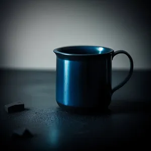 Morning Coffee in Ceramic Mug with Saucer