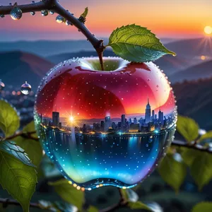 Shiny Red Delicious Apple Decoration for Festive Holidays