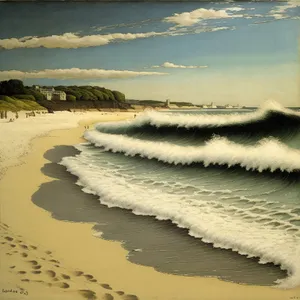 Serene Coastal Oasis: Sandbar and Clear Ocean Waters