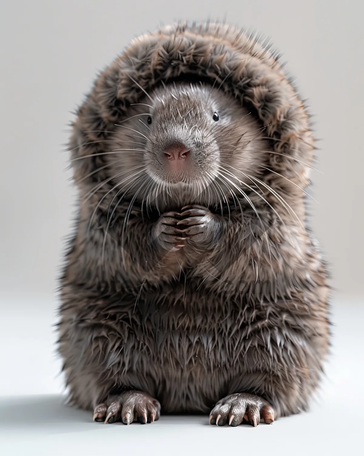 Picture of Studio hedgehog portrait with spiny fur and snout.