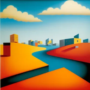 Symbolic pyramid design against a beautiful sky backdrop.