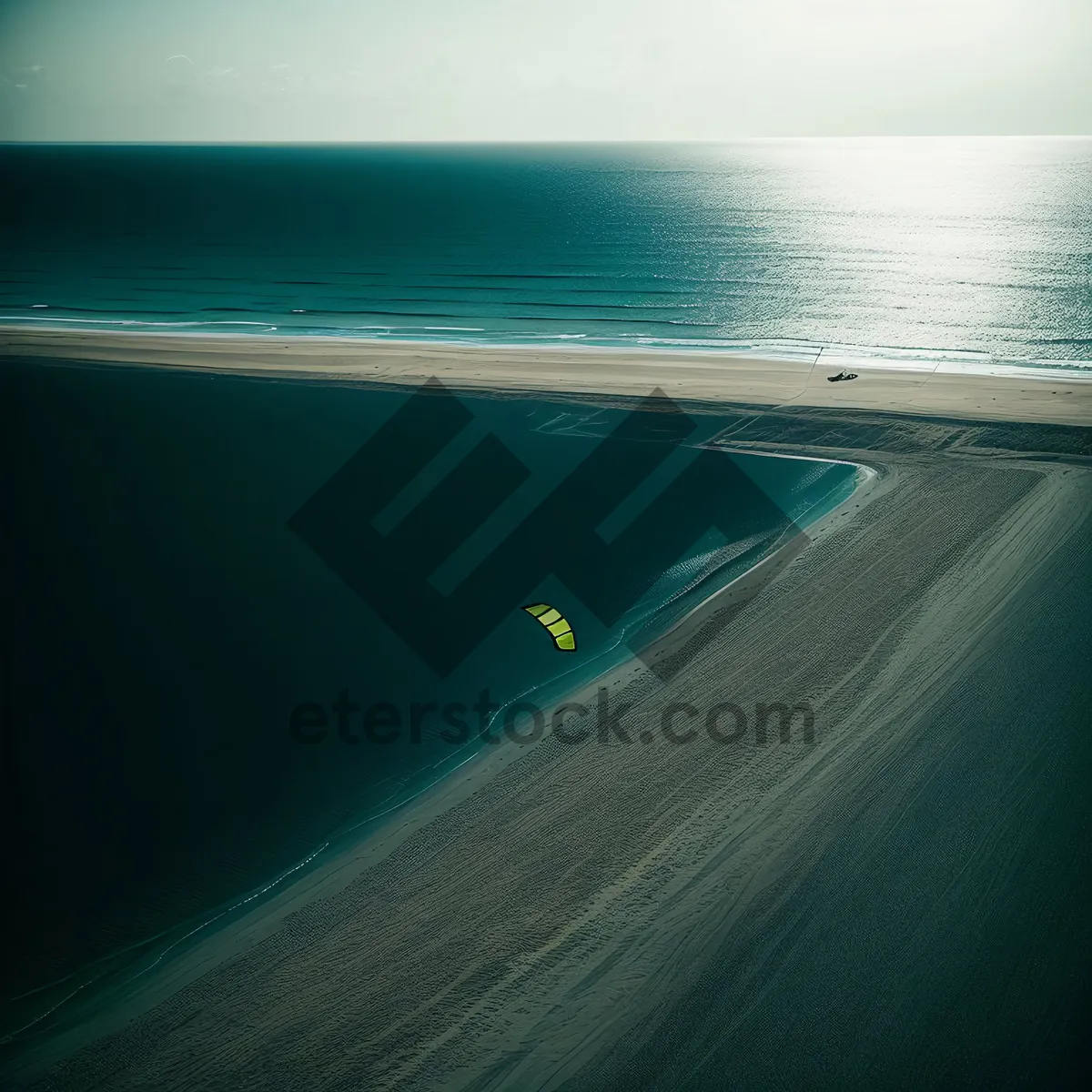 Picture of Tropical Sunset Beach Landscape with Waves and Sun.