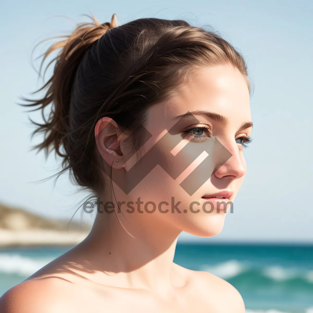 Picture of Radiant Beauty: Closeup Portrait of Attractive Model