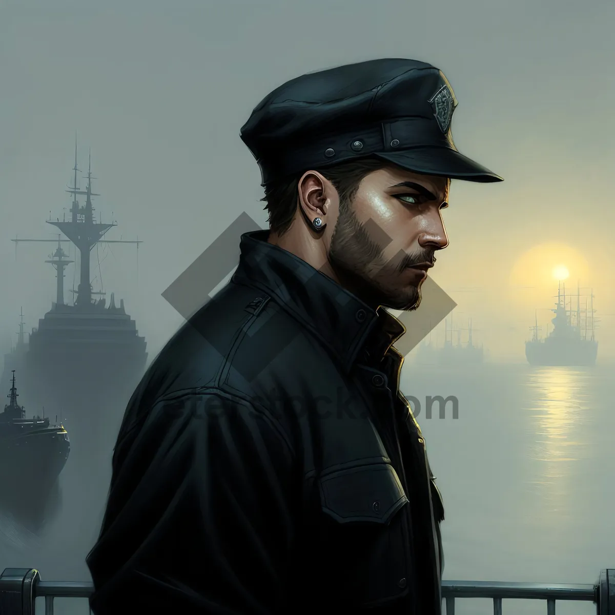 Picture of Smiling male worker in professional uniform with hat