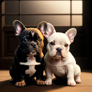 Adorable Wrinkled Bulldog Puppy with Brown Wrinkle