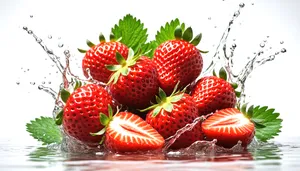 Fresh Strawberry Bright Red Berry Closeup Image