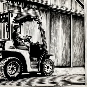 Industrial Forklift at Work - Efficient Machinery for Transportation