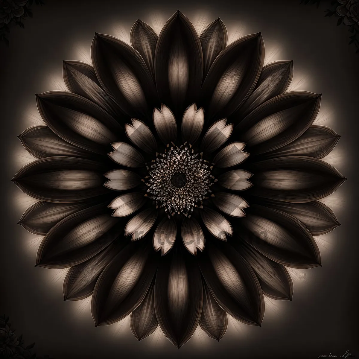 Picture of Floral Pattern Art: Retro Decorative Wallpaper with Seamless Leaf Shape