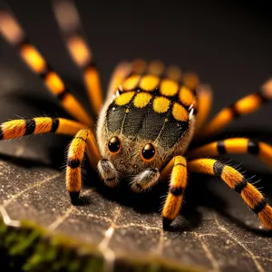 Black and Gold Garden Spider Close-Up