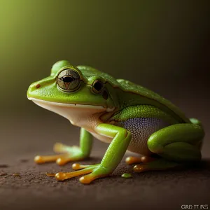 Vibrant Orange-Eyed Tree Frog in Wildlife.