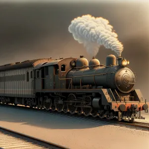 Vintage Steam Locomotive on Railway Track