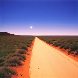 Majestic Desert Sunset: A Serene Journey Through Sand and Sky