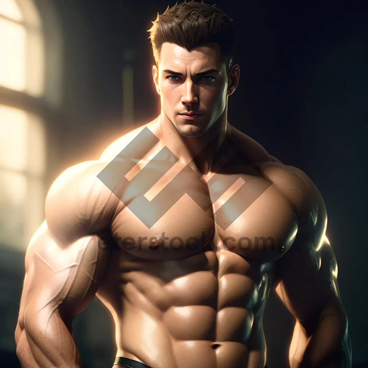 Picture of Muscular Adonis: Sexy, Strong, and Sensual