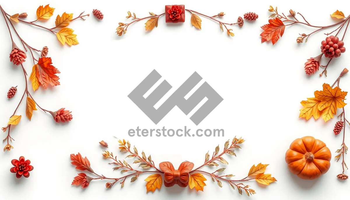 Picture of Vintage Floral Silhouette Graphic Art Element Border