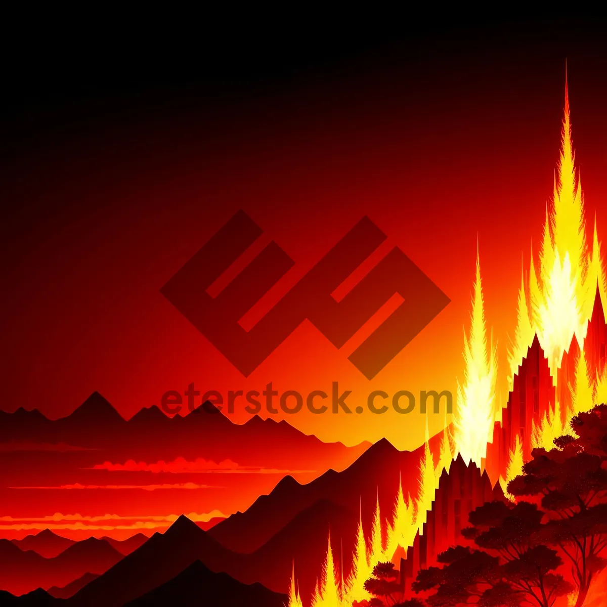 Picture of Heatwave Explosion: Vibrant Orange Graphic Design with Light-Yellow Star