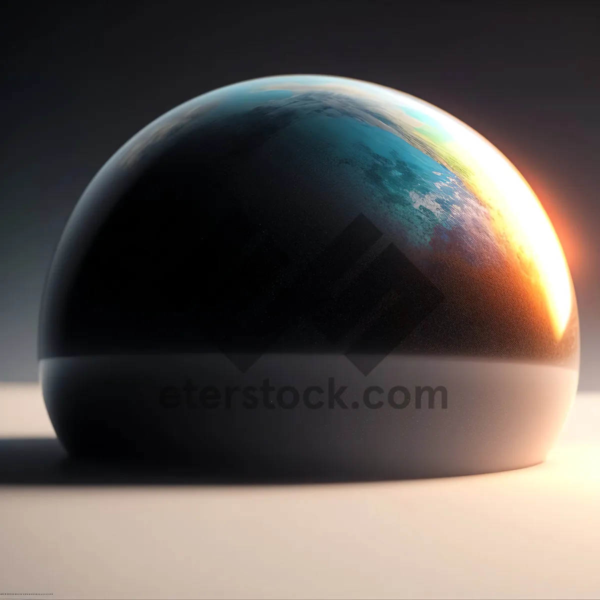 Picture of Shiny Earth Globe in 3D Glass Sphere