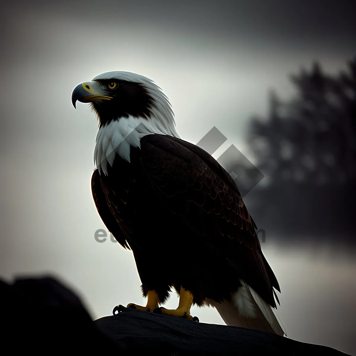 Picture of Bald Eagle Soaring High in Flight