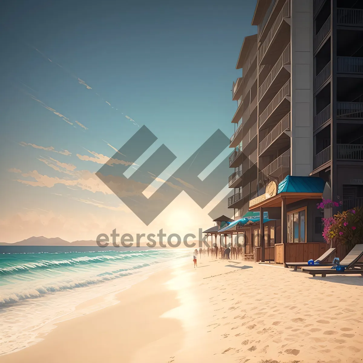 Picture of Tropical Beach Paradise with Turquoise Waves