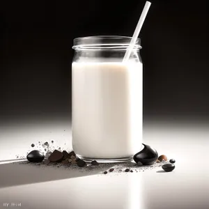 Refreshing Fruit Yogurt Smoothie in Glass Cup