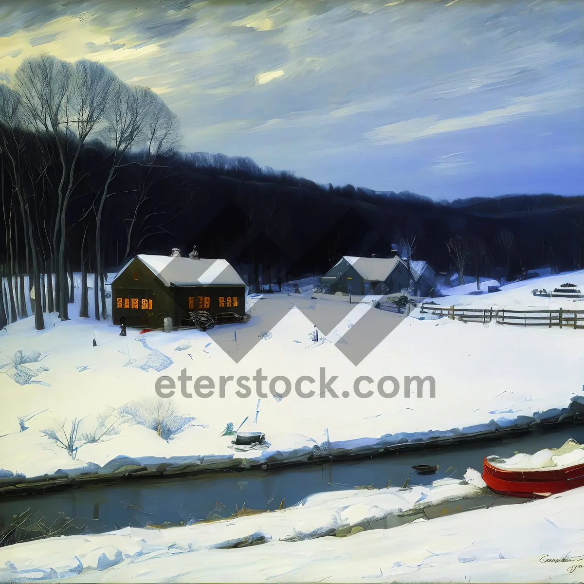 Picture of Winter Wonderland: Majestic Snowy Peak and Frozen Ski Slope