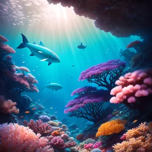 Vibrant Life beneath the Sunlit Coral Reef.