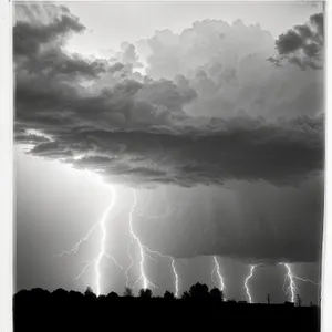 Vibrant Lightning Storm in Night Sky