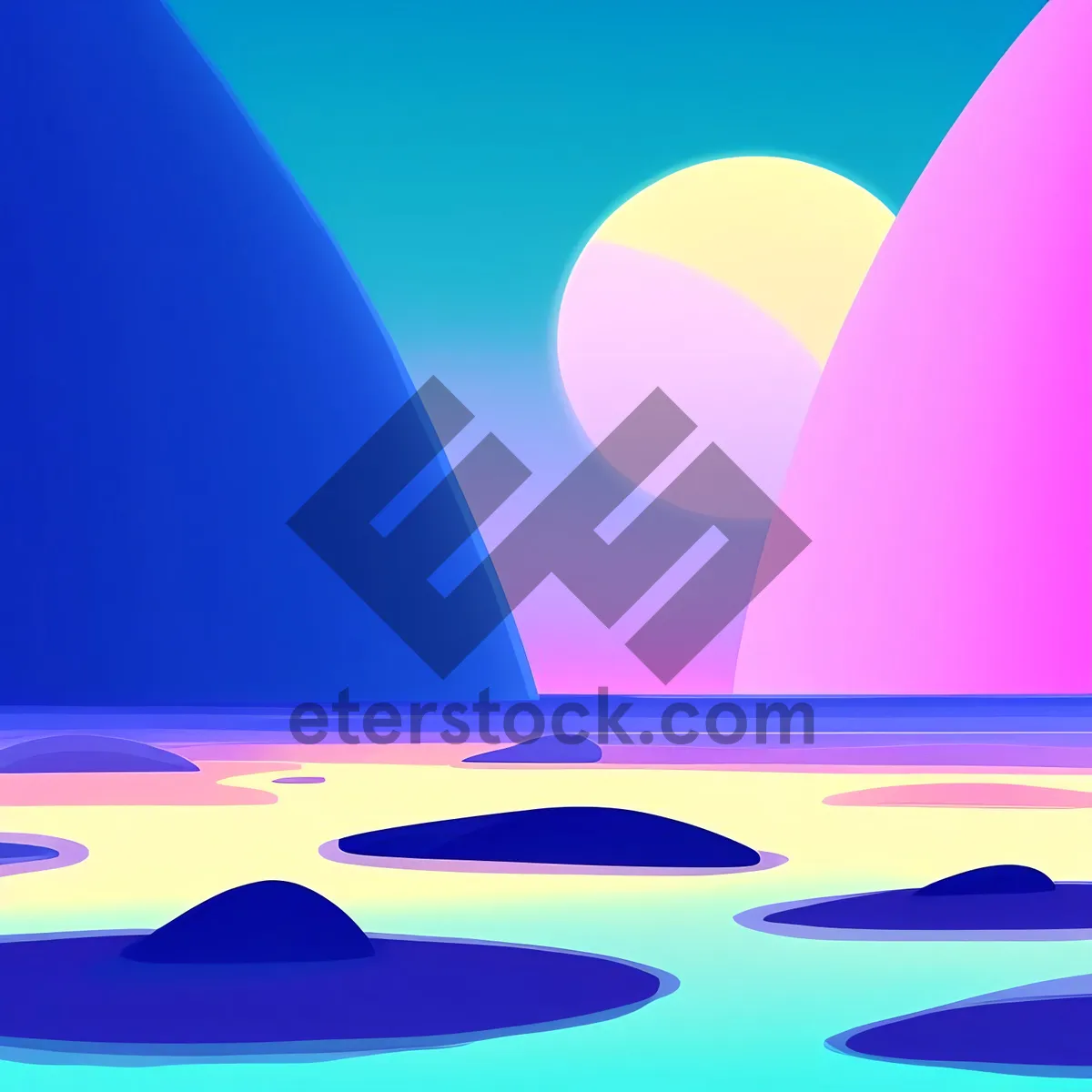 Picture of Colorful Tech Fantasy: Artistic Gradient Pattern Wallpaper